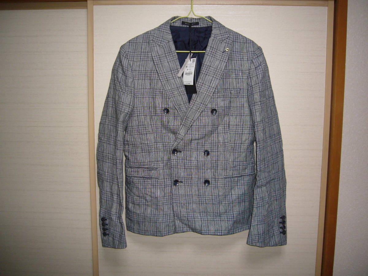ZARA MANチェック柄 テーラードジャケット46 Mサイズ 定価17990円拍卖