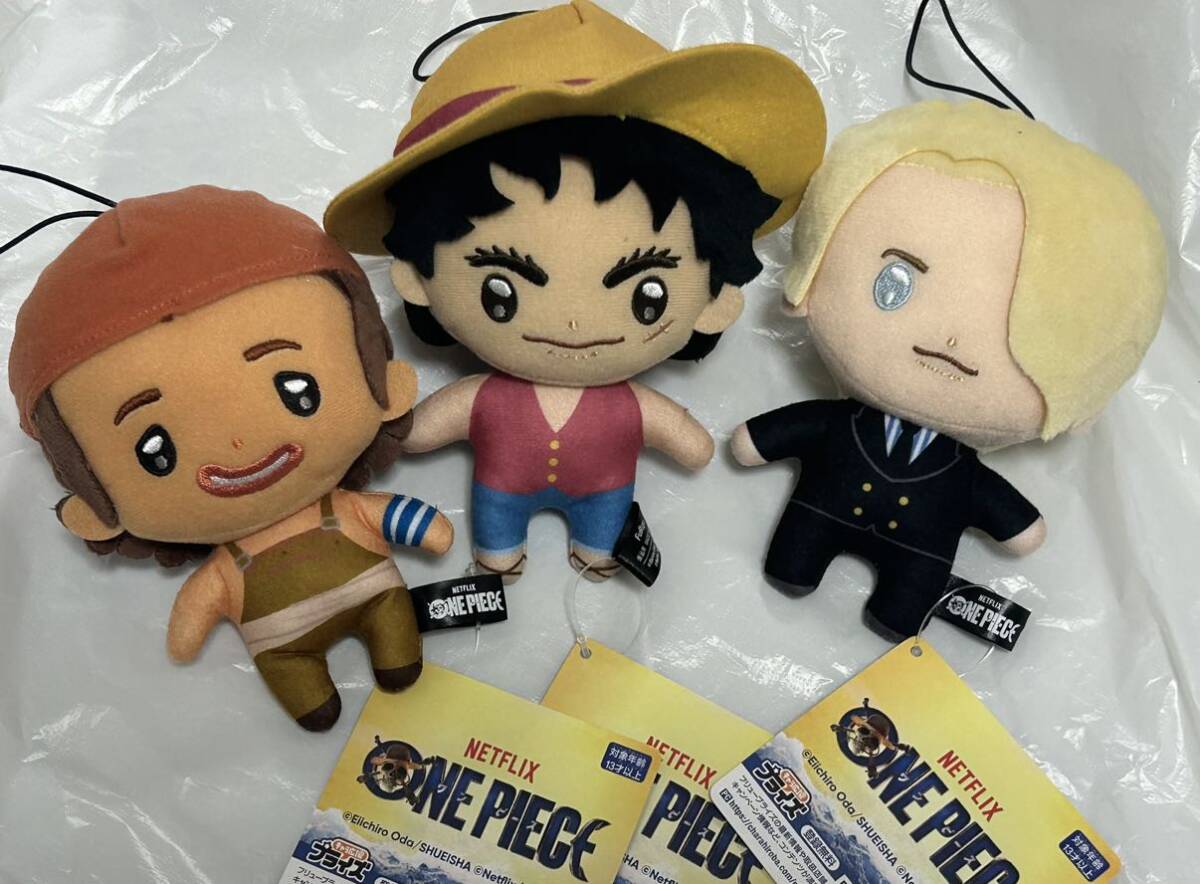 新品・タグ付き【ルフィ/ウソップ/サンジ】3種 ぬいぐるみ Netflix オリジナル実写ドラマシリーズ「ONE PIECE」 ネトフリ ワンピース拍卖