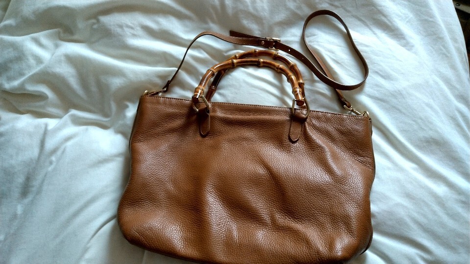 Gianni Notaro C.J. 2wayレザーバッグ 色:ブラウン 状態良好拍卖