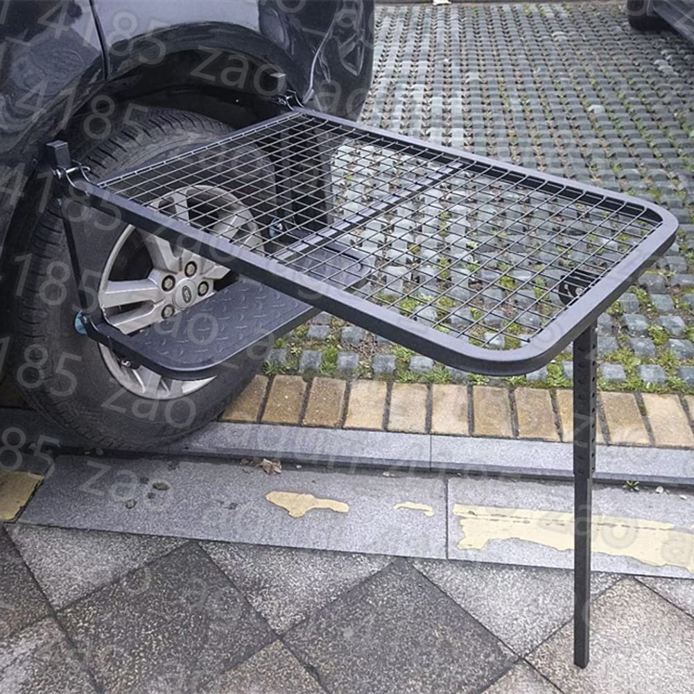 ポータブル鉄製車用タイヤテーブル、調節可能な折りたたみタイヤステップ付きキャンプテーブル、ホイール折りたたみテーブル拍卖