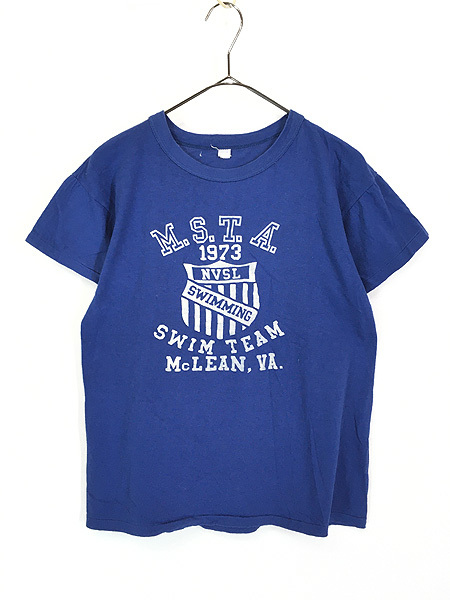 レディース 古着 70s 「M.S.T.A.」 5段 プリント ヴィンテージ コットン Tシャツ M 古着拍卖