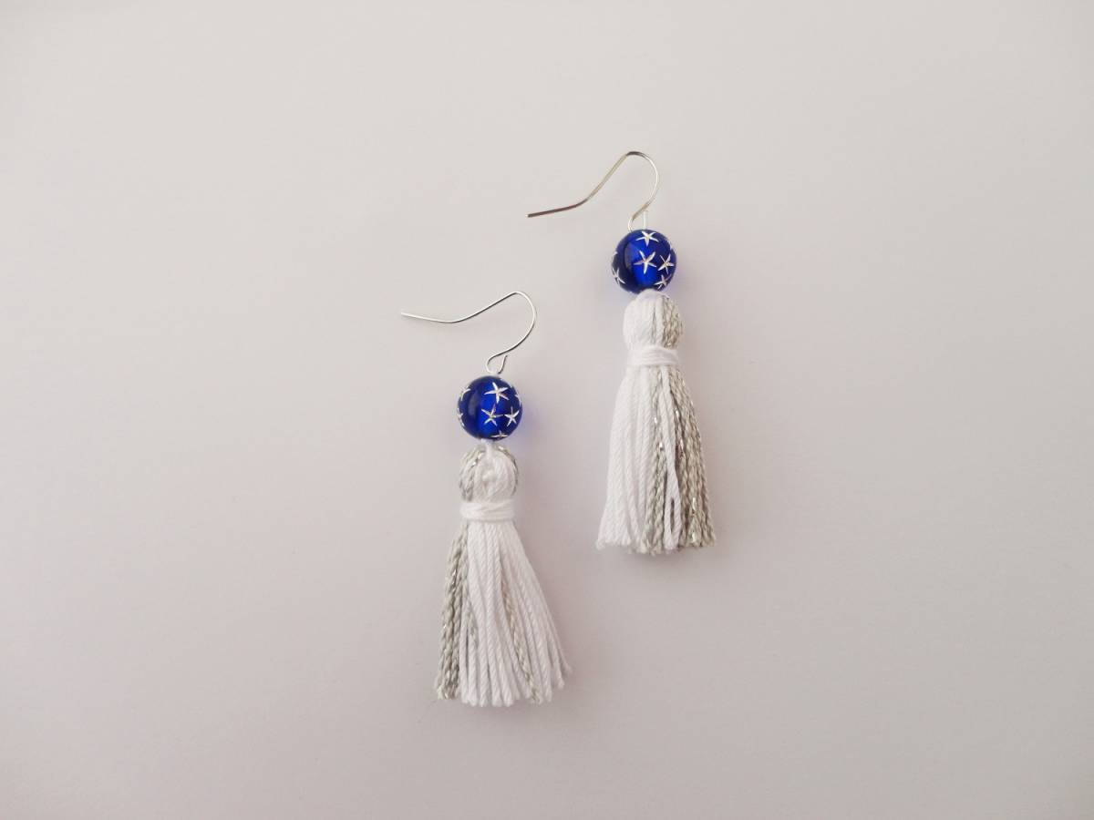 クリアカラーが涼やか☆彡上品なタッセルのピアス*ハンドメイド*イヤリング*330拍卖