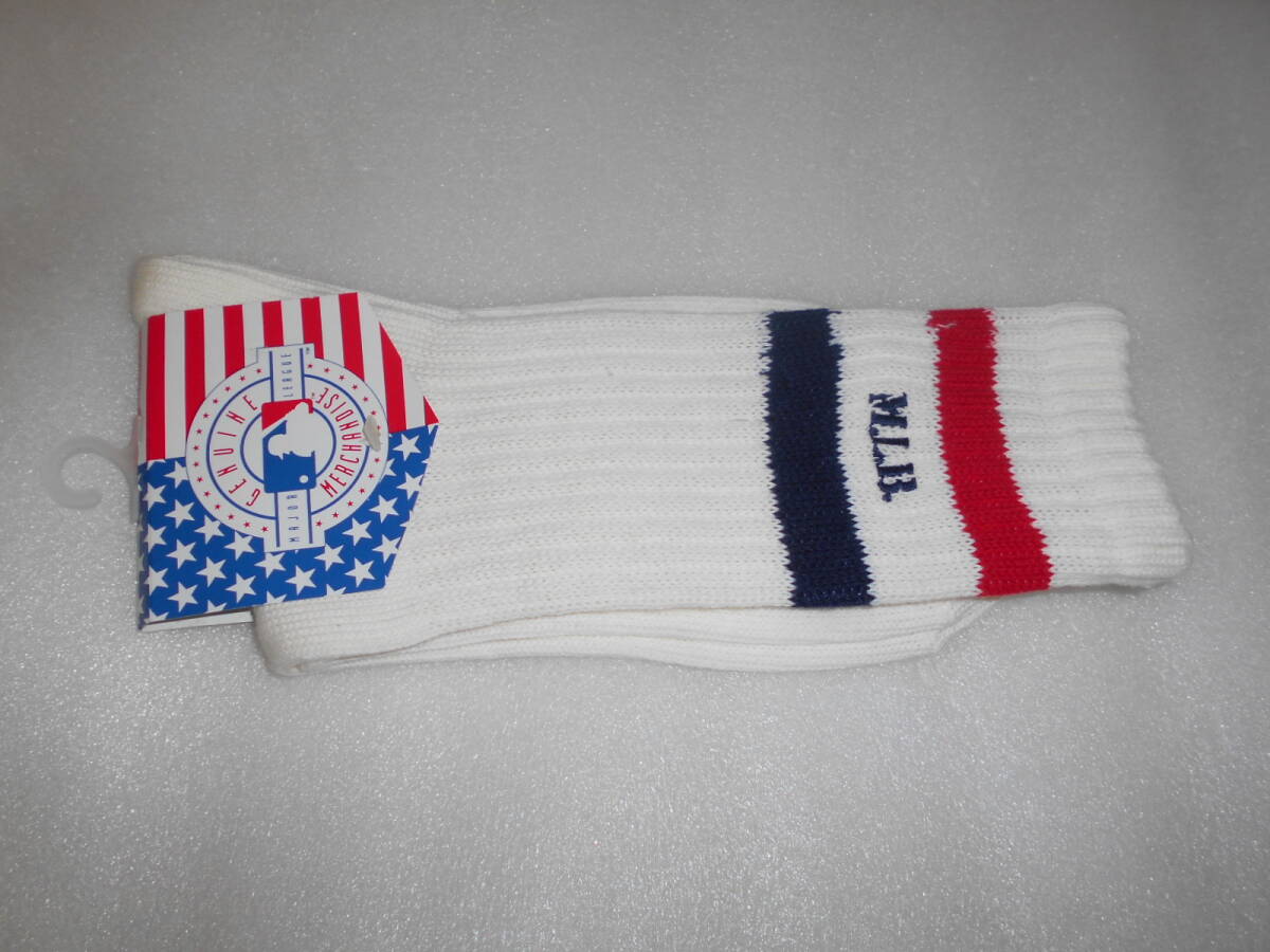GENUINE MERCHANDISE ジェニュインマーチャンダイス メジャーリーグベイスボール M.L.B. 靴下 1足 24~26㎝ 糸の飛び出しあり拍卖