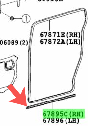 新品 純正品 TOYOTA トヨタ リヤドアウェザーストリップNO.3 RH アルファード ヴェルファイア 20系拍卖