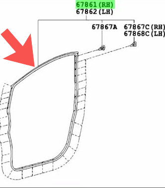 新品 純正品 TOYOTA トヨタ フロントドアウェザーストリップ RH アルファード ヴェルファイア 20系拍卖