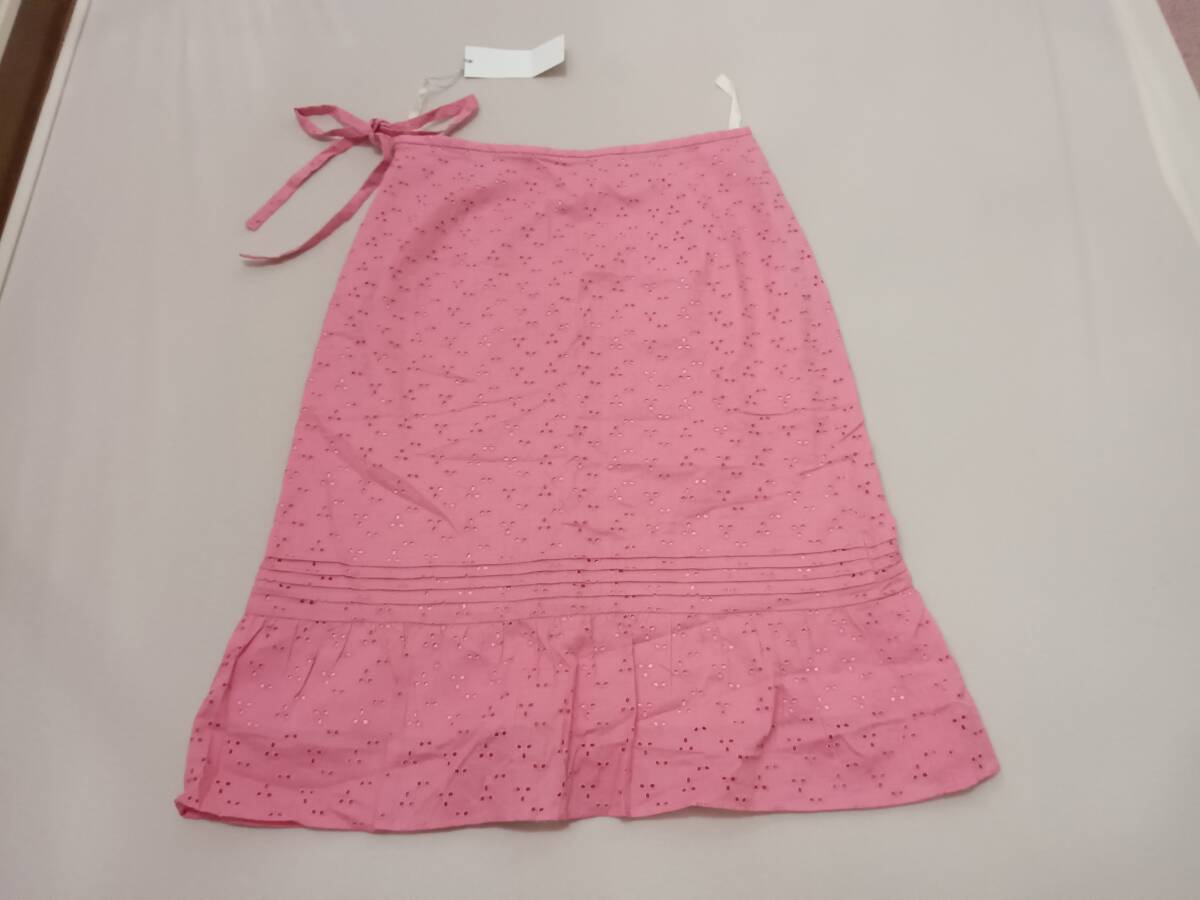 未使用 【定価15,750円】 ef-de エフデ 日本製 ピンク系 ファスナー付 綿100% 裏地付 レディース タグ付き 表記サイズ:9拍卖