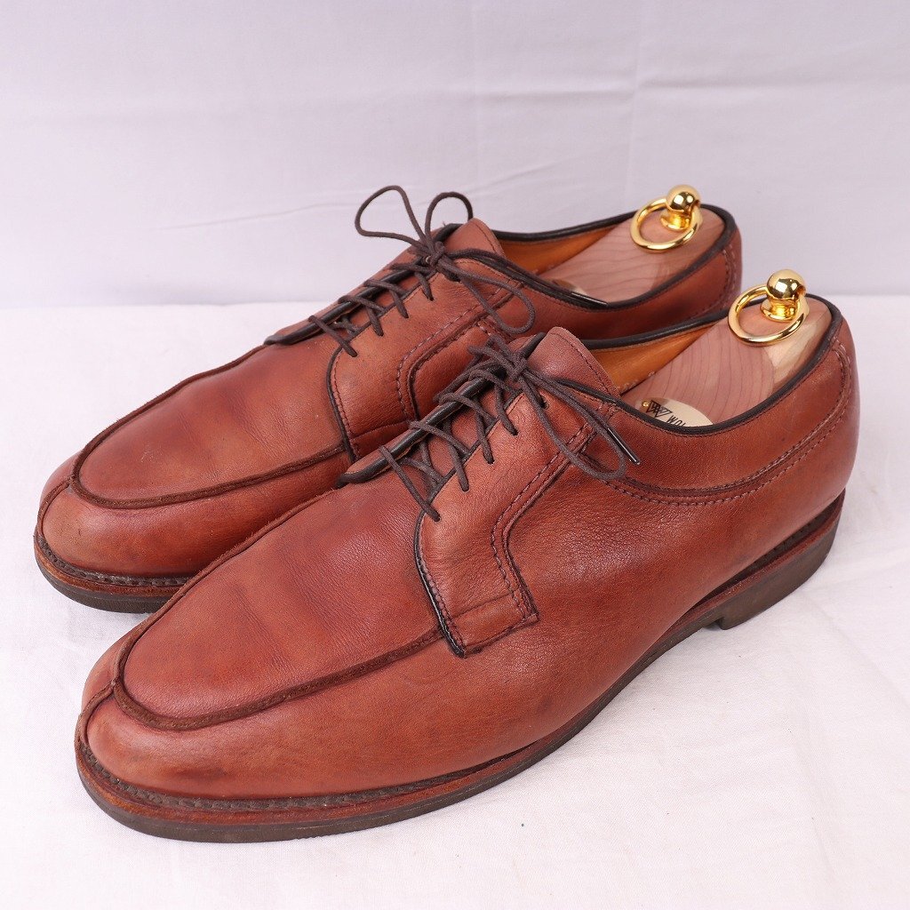 アレンエドモンズ 9 EEE STOCK BRIDGE Uチップ 茶 ALLEN EDMONDS ストックブリッジ USA製 メンズ 中古 古着 ds3248拍卖