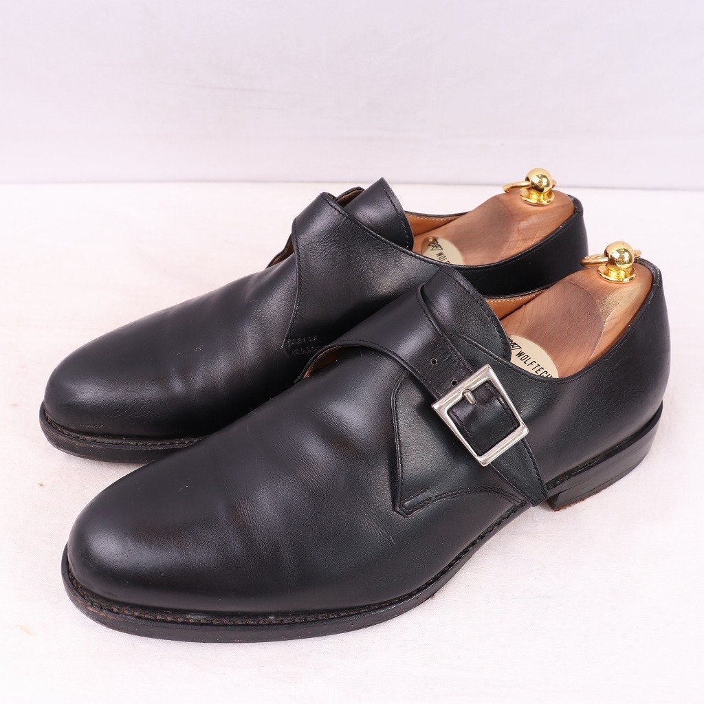 Bexley 41/26.0cm-26.5cm 位 シングル モンクストラップ 黒 ベクスレー グッドイヤーウェルト ドレス メンズ 中古 古着 ds3940拍卖
