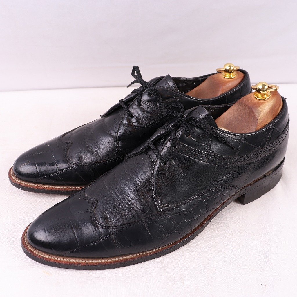 USA製 ステイシーアダムス 9 1/2 D / 27.5cm 位 ウィングチップ ブラック 黒 メンズ ドレス STACY ADAMS MADISON 中古 ds4371拍卖