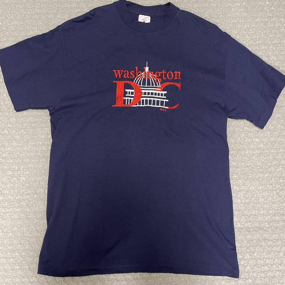 ワシントンdc tシャツ USA製 Lサイズ ネイビー DELTA 刺繍拍卖