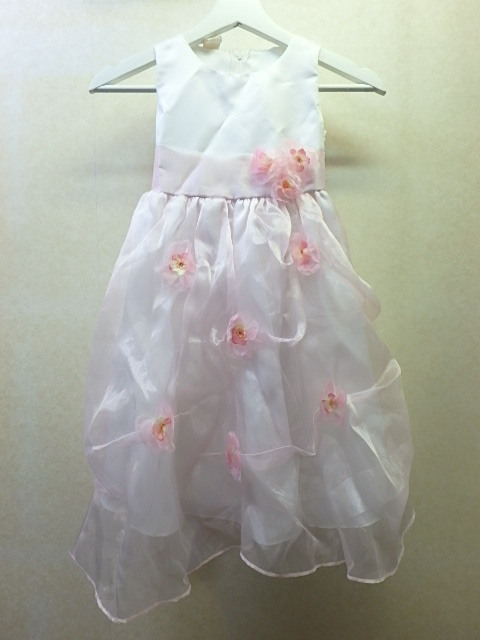 60s404k ドレス KID Collection サイズ4 子供服 発表会 白/ピンク MADE IN U.S.A 中古 (0318)(北海道・沖縄・離島は発送不可)拍卖