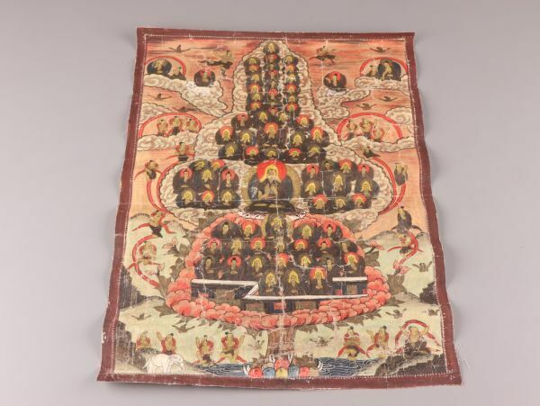 中国古玩 唐物 チベット タンカ 仏画 時代物 極上品 初だし品 C5698