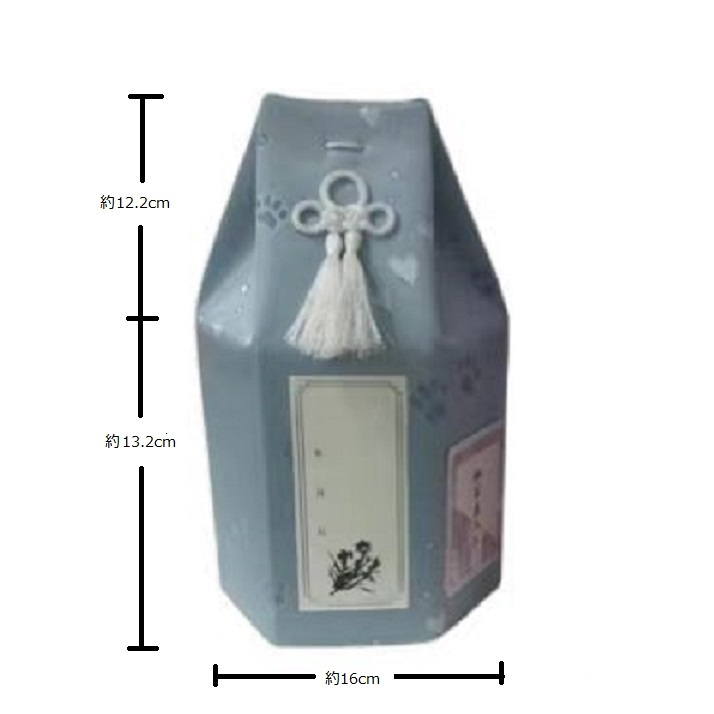 4寸六角骨袋 ペット用 肉球ブルー 骨壷カバー拍卖