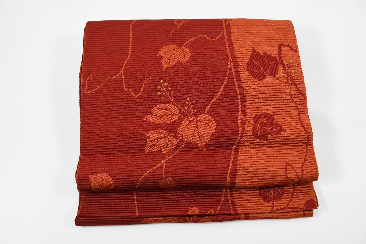 袋名古屋帯 葉 蔦文 帯丈364cm ★着物屋 ne-8927 桜庭呉服店拍卖