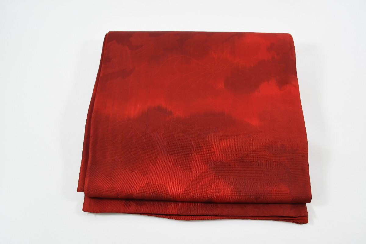 袋帯 六通柄 暈し 葉 帯丈425cm ★着物屋 ne-8942 桜庭呉服店拍卖