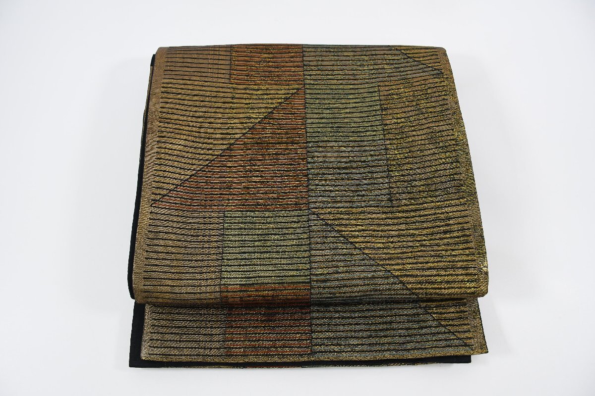 袋帯 六通柄 幾何学模様 帯丈436cm ★着物屋 ne-9007 桜庭呉服店拍卖