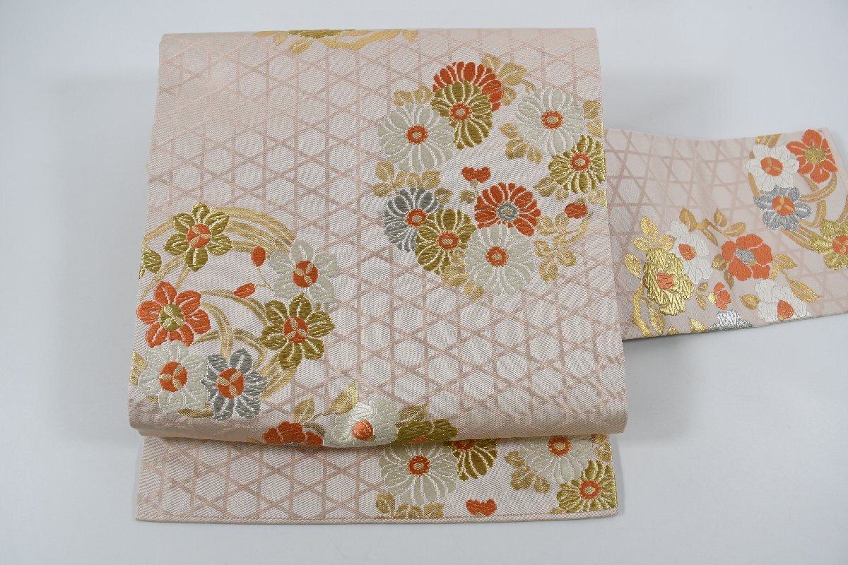 名古屋帯 秋草 花 帯丈360cm ★着物屋 ne-9302 桜庭呉服店拍卖