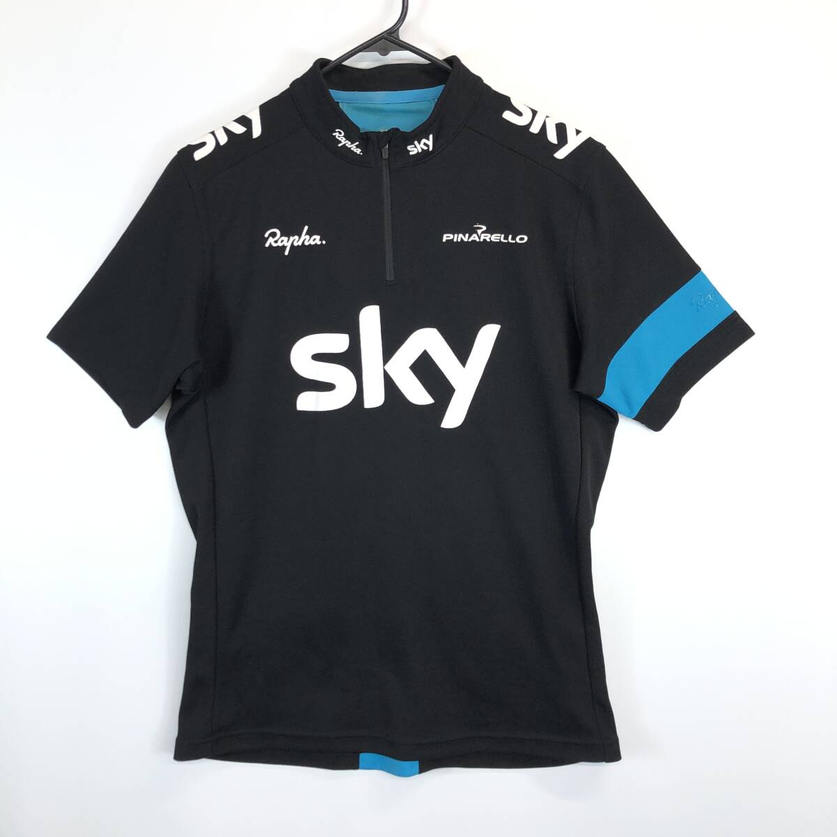 ラファ Rapha チームスカイ プロチームジャージ サイクルジャージ ハーフジップ 半袖 Mサイズ? Pro Team Jersey Team Sky 黒拍卖