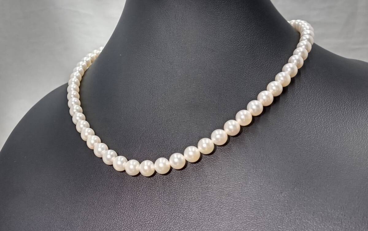 シルバー アコヤ真珠 6.5-7.0mm ネックレス 42cm拍卖