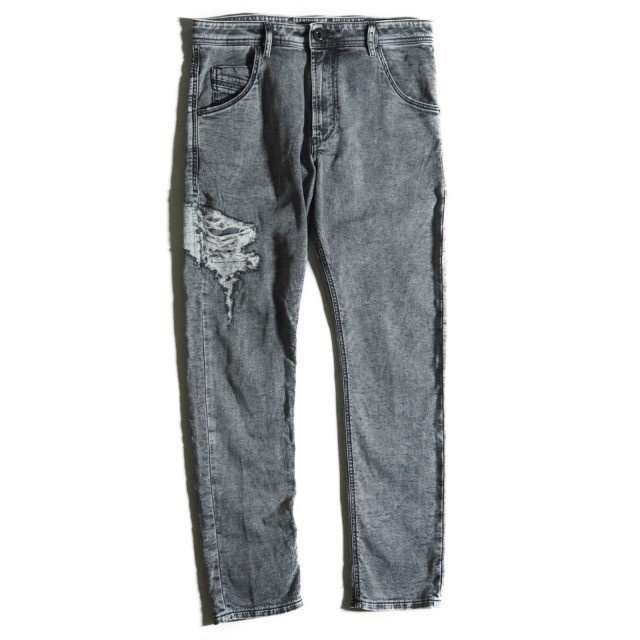 M7825f58 ■DIESEL ディーゼル■ KROOLEY-T joggjeans ダメージ加工 ストレッチ デニムパンツ ブラック 30/W85 メンズ シーズンレス拍卖