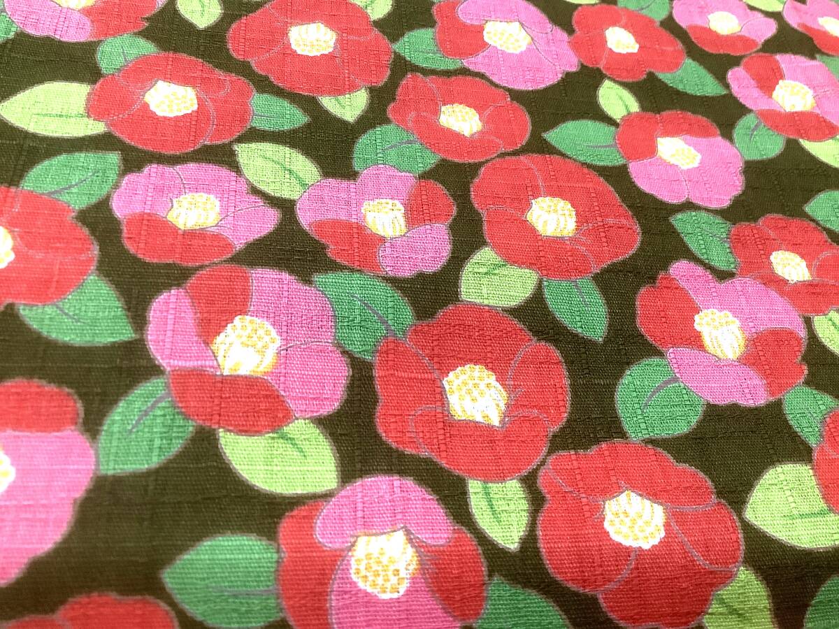 5m ドビー 110×500cm オリーブ 綿100% 椿 日本製 / 生地 はぎれ つばき ツバキ サザンクロス カメリア拍卖