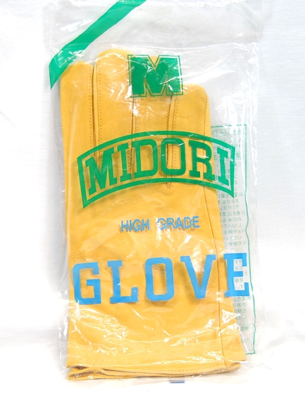 ■ミドリ安全 牛革手袋 MT14 黄色◆未開封品、未使用品■拍卖