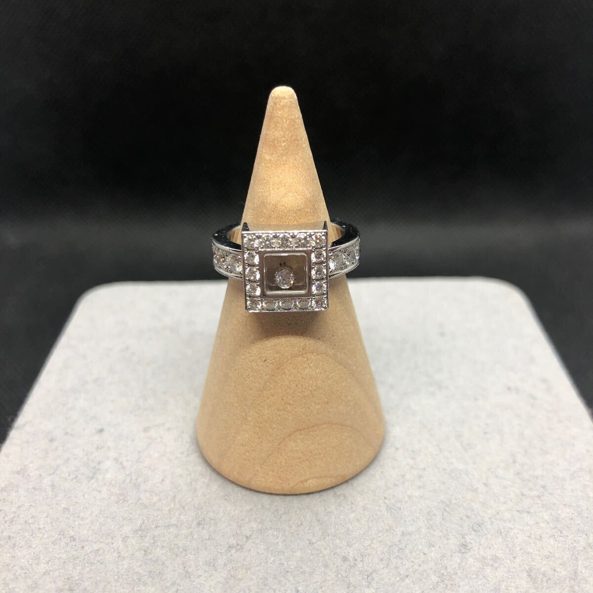 即決 Chopard ショパール ハッピーダイヤモンド スクエア リング 指輪拍卖