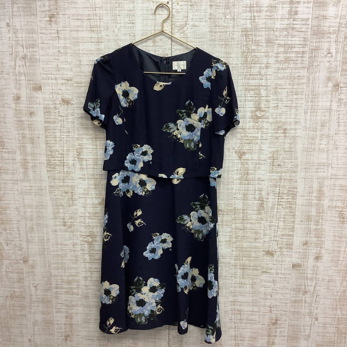 A259◇EMMAJAMES|エマジェイムス ワンピース ネイビー サイズM拍卖