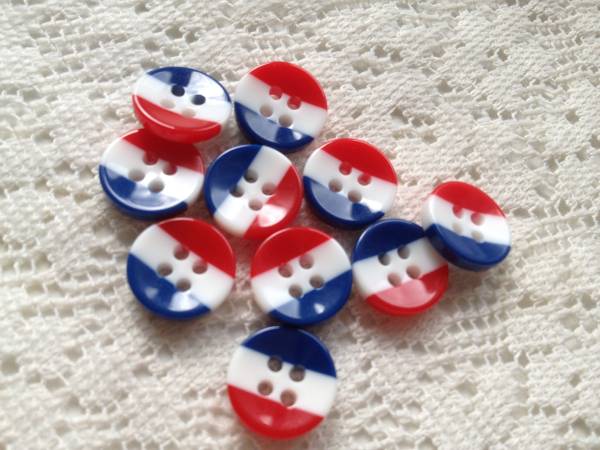 KB270♪12個♪トリコロール色ボタン11.5mm拍卖