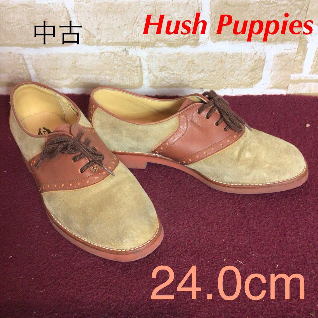 【売り切り!送料無料!】A-359 Hush Puppies!大塚製靴!カジュアルシューズ!24.0cm位!ライトブラウン!スエード!おしゃれ!中古!拍卖