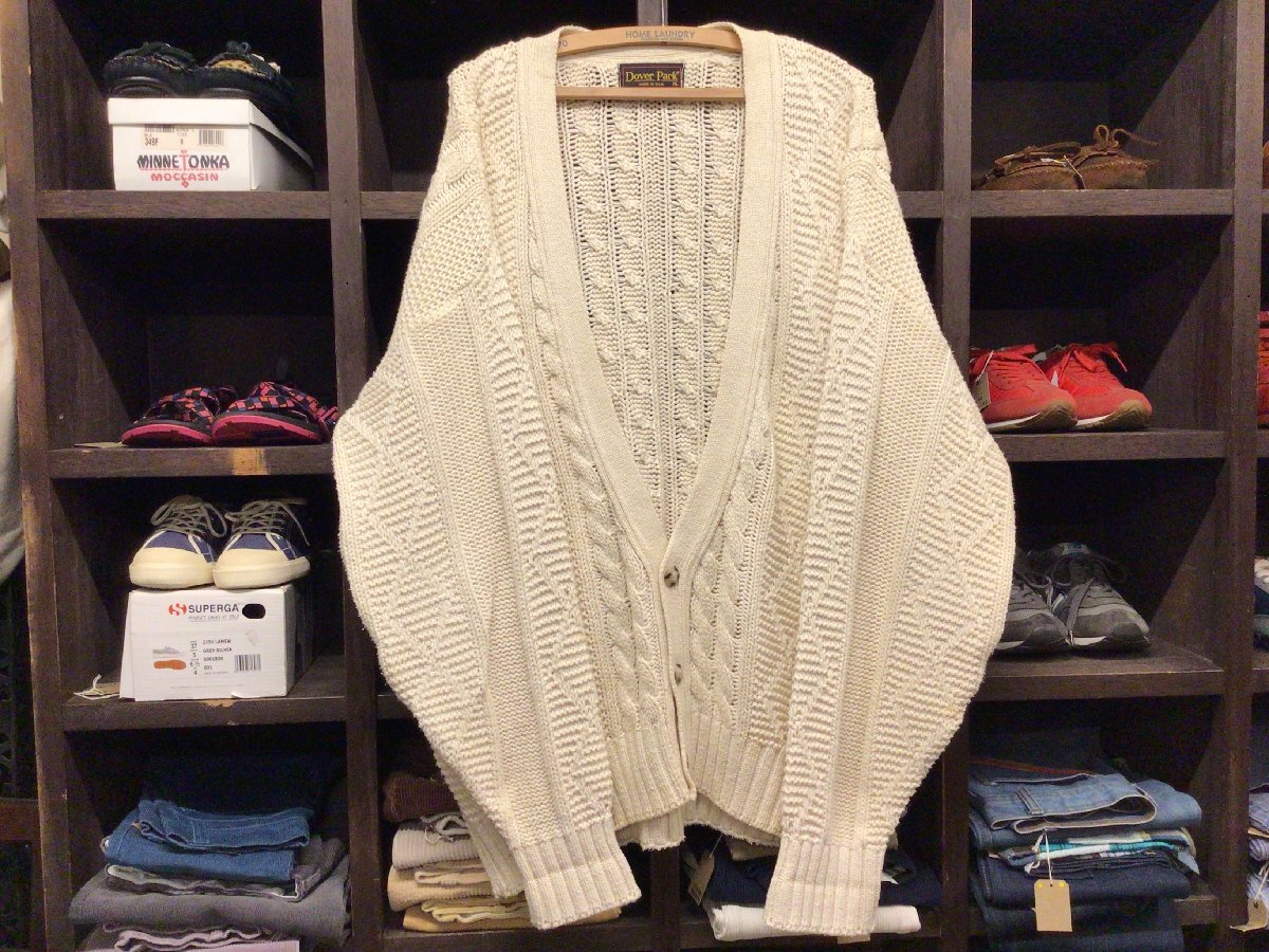 90’S ビックサイズ MADE IN USA DOVER PARK COTTON KNIT CARDIGAN SIZE XL アメリカ製 ドーバー パーク コットン ニット カーディガン拍卖