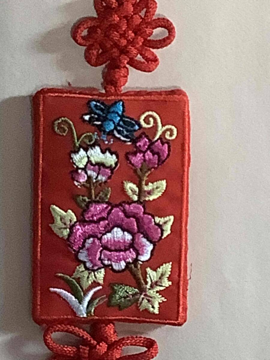 ◆韓国雑貨◆花刺繍ノリゲ◆レッド◆拍卖
