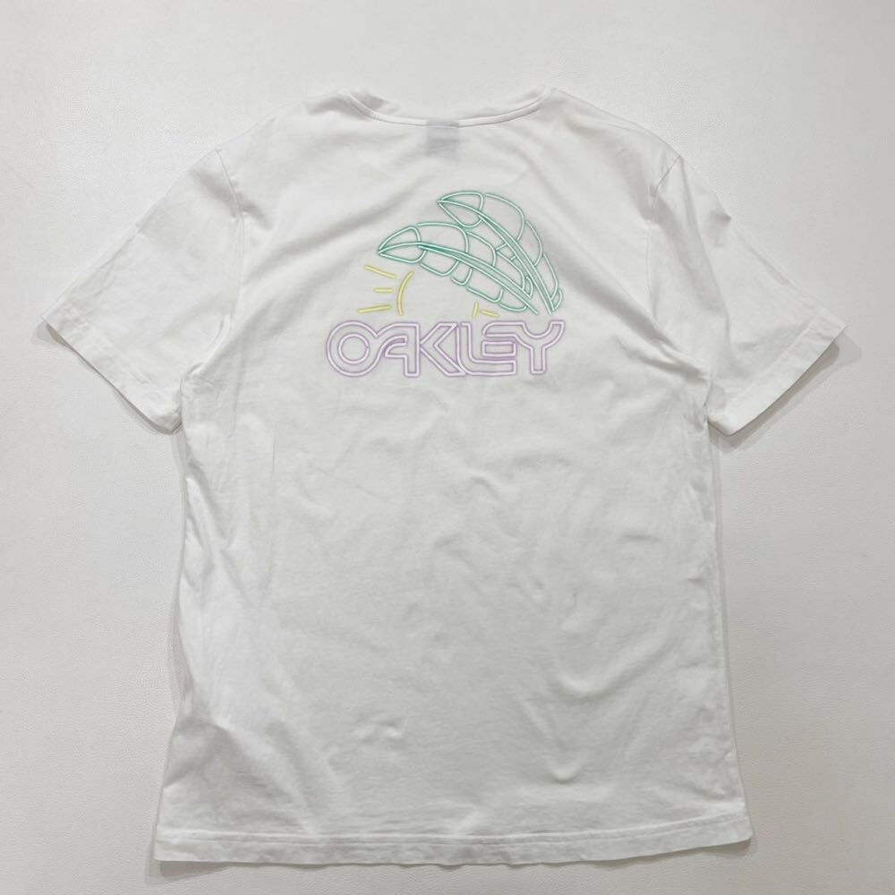 72 OAKLEY オークリー クルーネック 半袖 Tシャツ REGULAR FIT サイズM ロゴプリント カットソー ホワイト 白 40417M拍卖