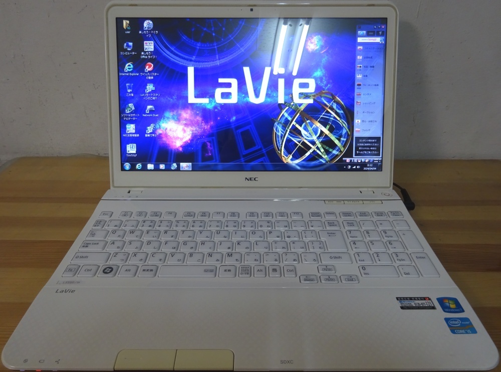 NEC ノートパソコン PC-LS550HS6W/Core i5-3210M 2.5GHz/8GB/500GB/BD/中古特価良品拍卖