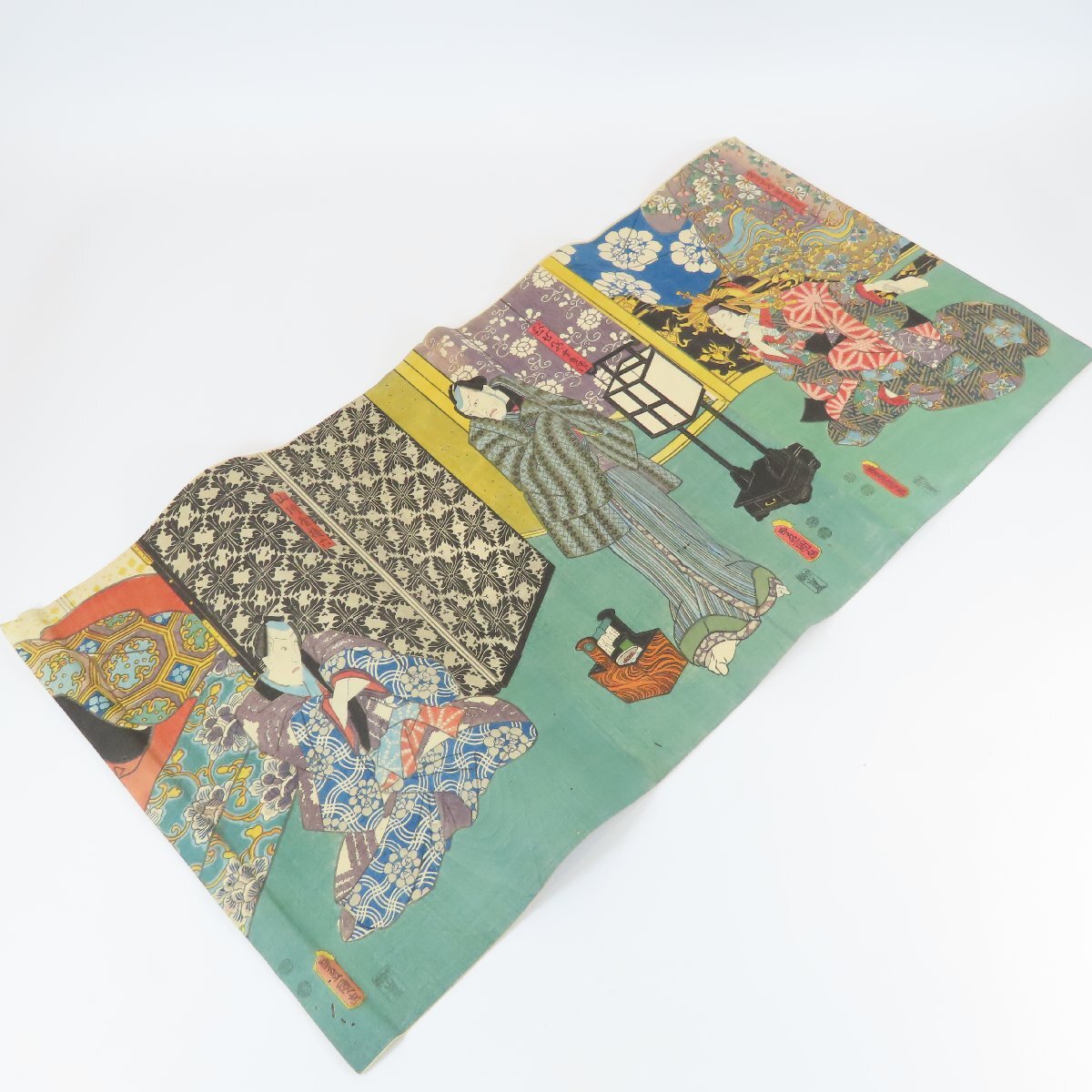 7386-80 豊國画 国貞 三枚続 皇妃妲己 殷ノ紂王 恭親舘雷震 けいせゐ岩崎 びぜんや十兵衛 山川屋権六 山田屋拍卖