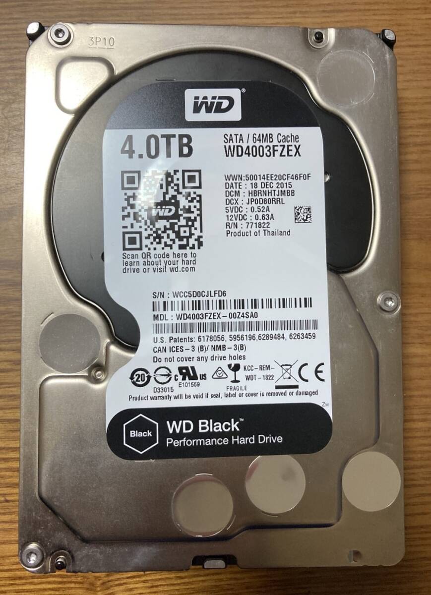 【希少モデル!】Western Digital ウェスタンデジタル WD Black WD4003FZEX 3.5インチ HDD 4TB(クリエイティブプロフェッショナル仕様)拍卖