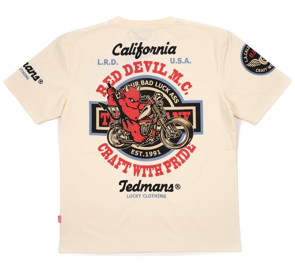 テッドマン/Tシャツ/白/S/tdss-492/エフ商会/カミナリモータース拍卖