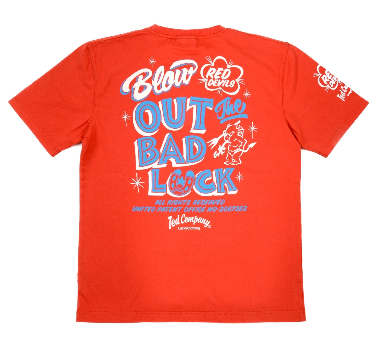 テッドマン/Tシャツ/レッド/S/tdss-489/エフ商会/カミナリモータース拍卖