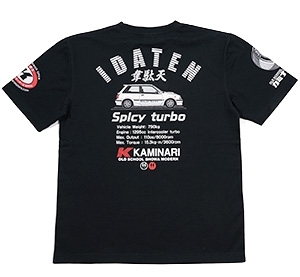 カミナリ雷/スターレット/Tシャツ黒/S/kmt-133/エフ商会/カミナリモータース拍卖