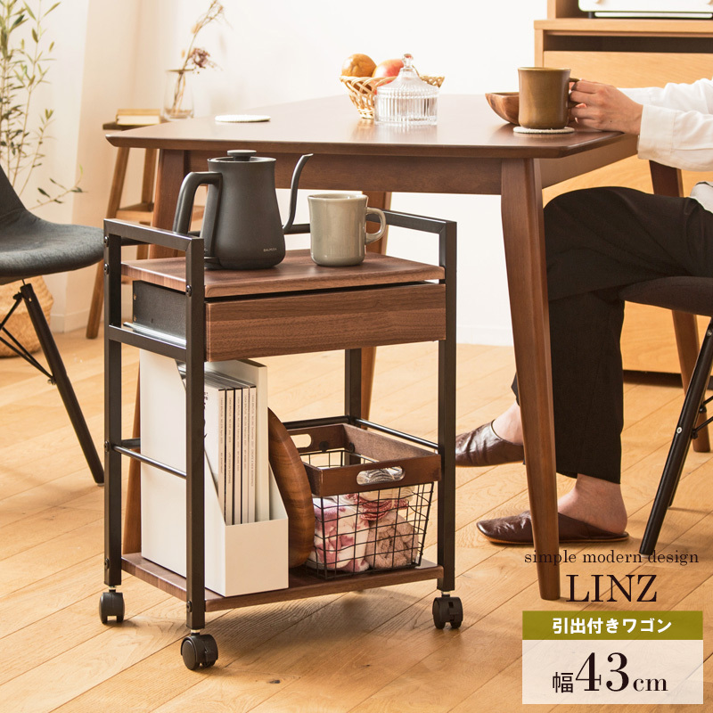 キッチンワゴン ワゴン ワゴン車 サイドテーブル テーブル 引出付き キャスター付き拍卖