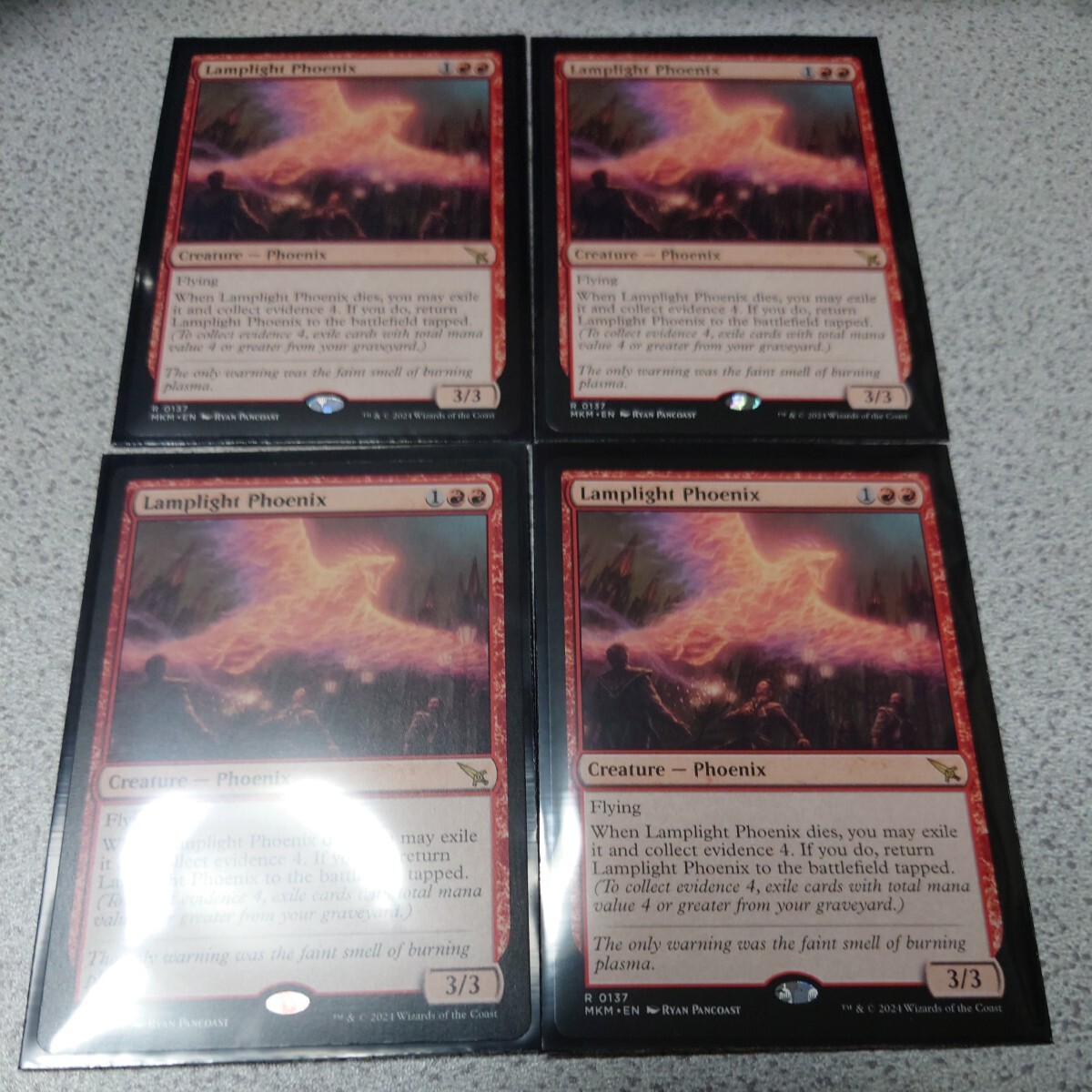 MTG MKM ランプ光のフェニックス 英語 四枚セット カルロフ邸殺人事件 即決拍卖