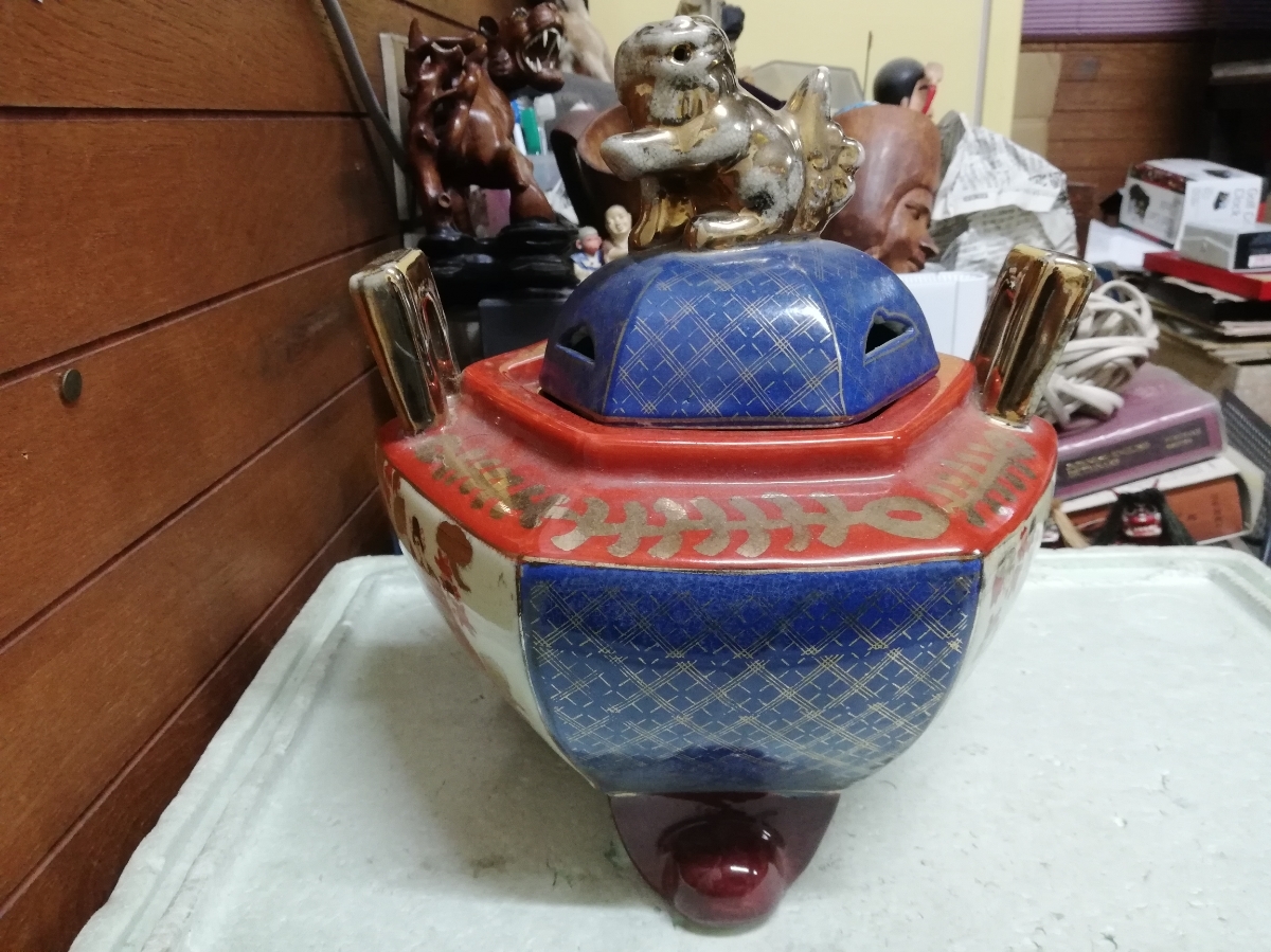 買い出し品 香炉 香合 古い 大きい 高さ28㎝横25㎝ 中国古美術 ドラゴン拍卖