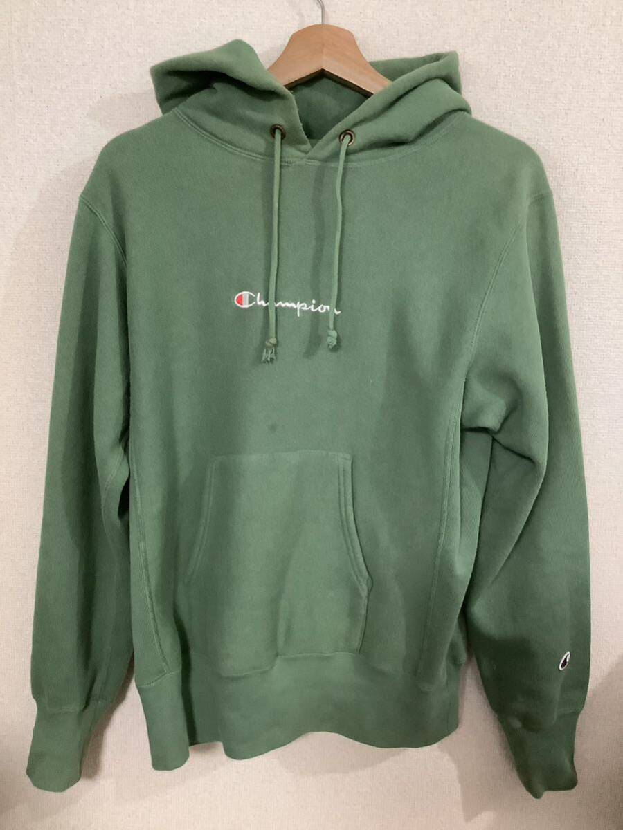 Champion チャンピオン REVERSE WEAVE リバースウィーブ スウェット パーカー 単色タグ レプリカ グリーン アメカジ 古着拍卖