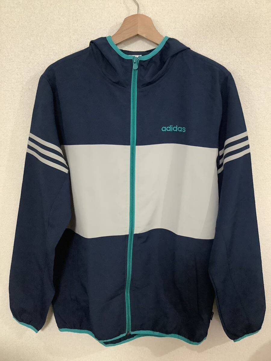 adidas NEO アディダス ネオ ナイロンジャケット バイカラー ネイビー スポーツウェア トレーニング ストリート 古着拍卖