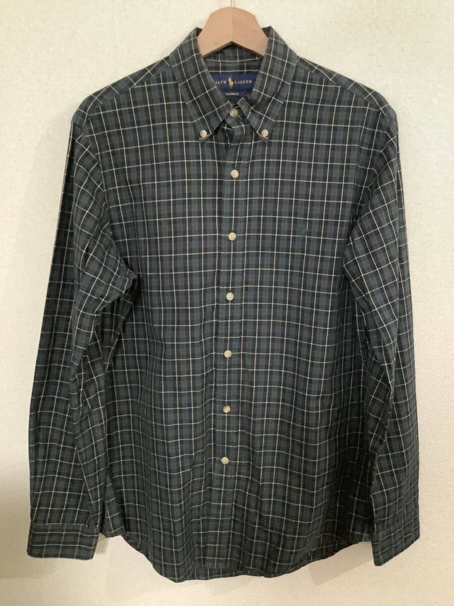RALPHLAUREN ラルフローレン CUSTOM FIT カスタムフィット ブラックウォッチ ボタンダウンシャツ グリーン セレクト 長袖拍卖