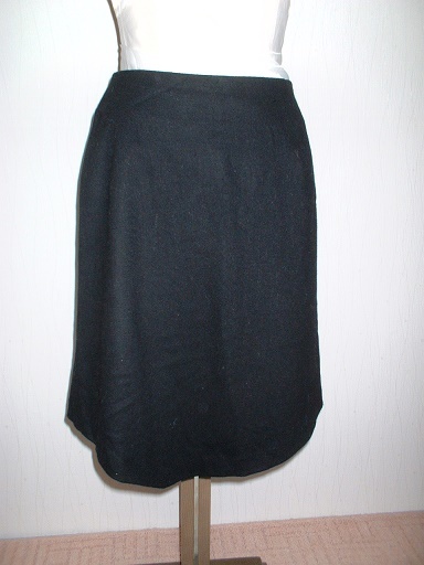 ha 美品☆即買♪pm 黒ウールスカート 柔らかストレッチ 個性的 変形長さ アシンメトリー拍卖