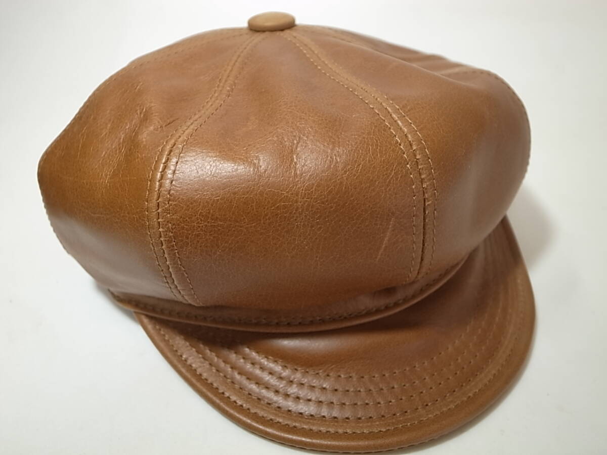 【送料無料 即決】New York HatニューヨークハットNewYorkHat Vintage Leather Spitfireビンテージ加工 革製キャスケットRust M アメリカ製拍卖