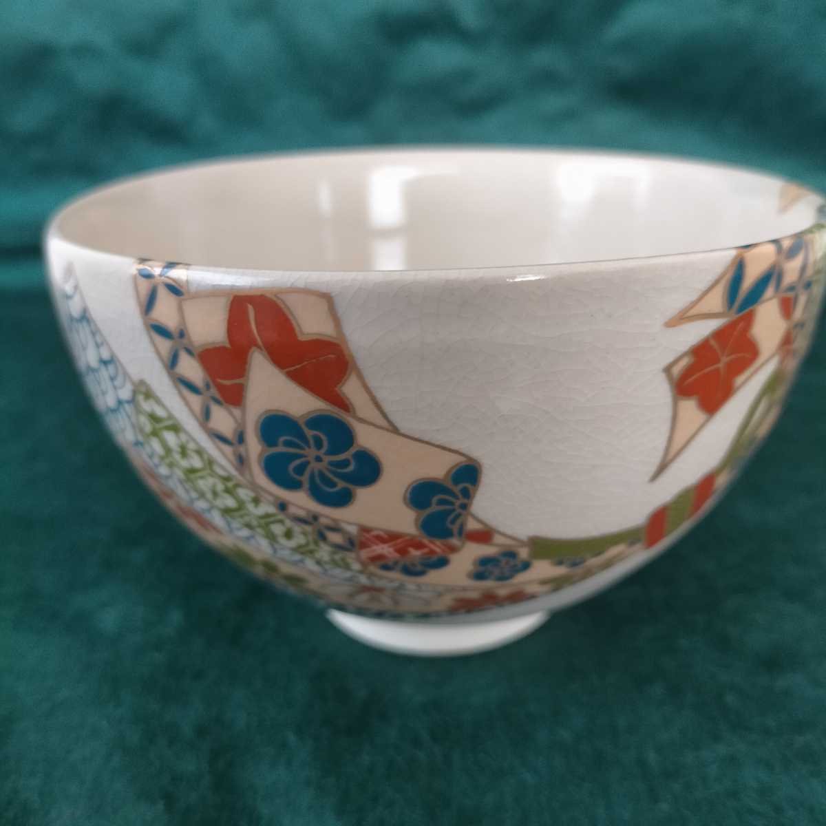 未使用品  茶道 抹茶茶碗  大熨斗模様   その1  拍卖