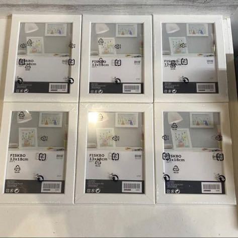 未使用品!イケア IKEA FISKBO フィスクボーフレーム 22509 ホワイト アートフレーム フォトフレーム 6個セット拍卖