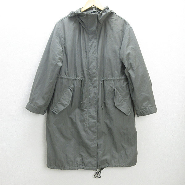 D■ユニクロ/UNIQLOパデットライナーモッズコート 424637【L】カーキ/LADIES/45【中古】拍卖